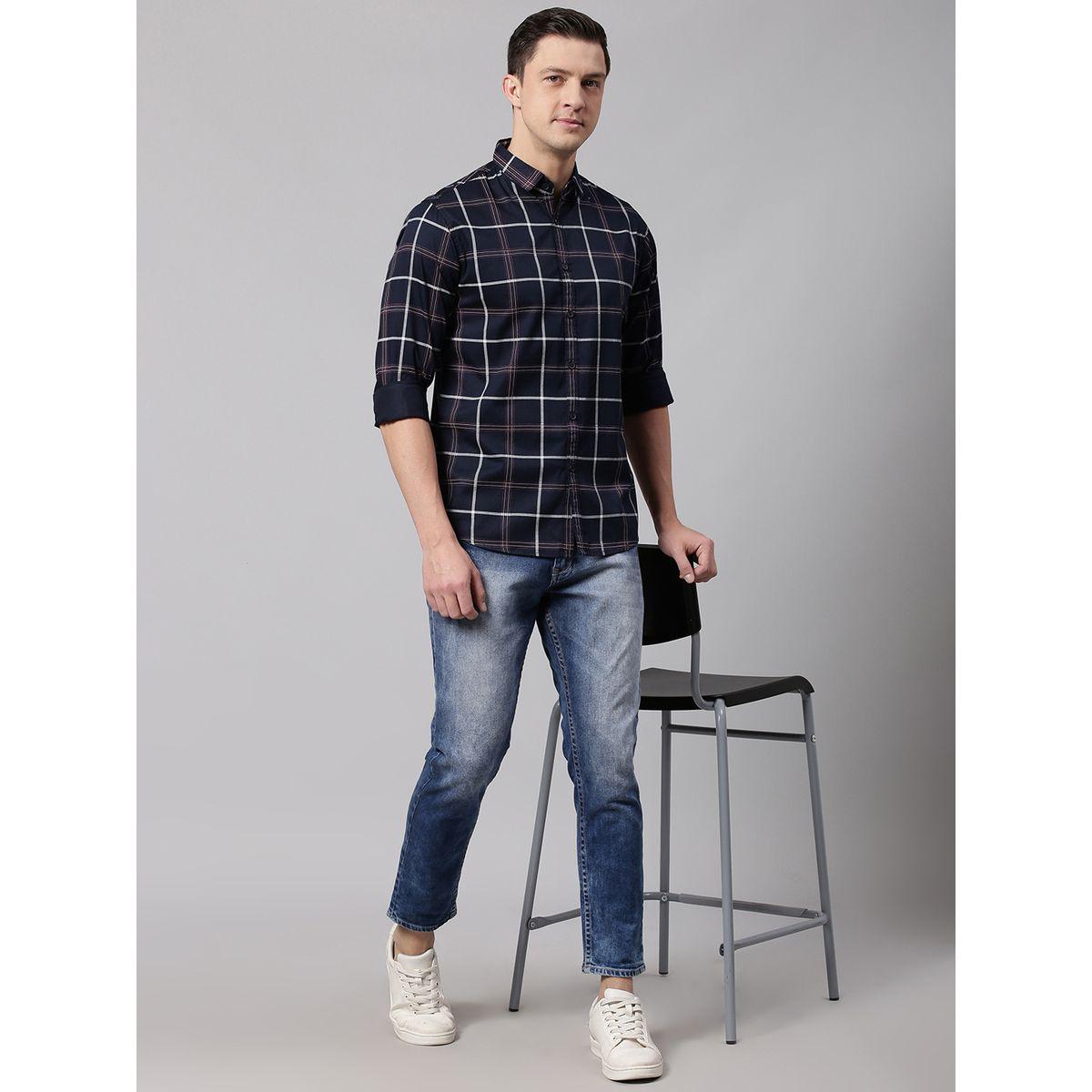 Dennis Lingo Window Pane Checkered Slim Fit Casual Shirt-men-clothing-shirts-image-1