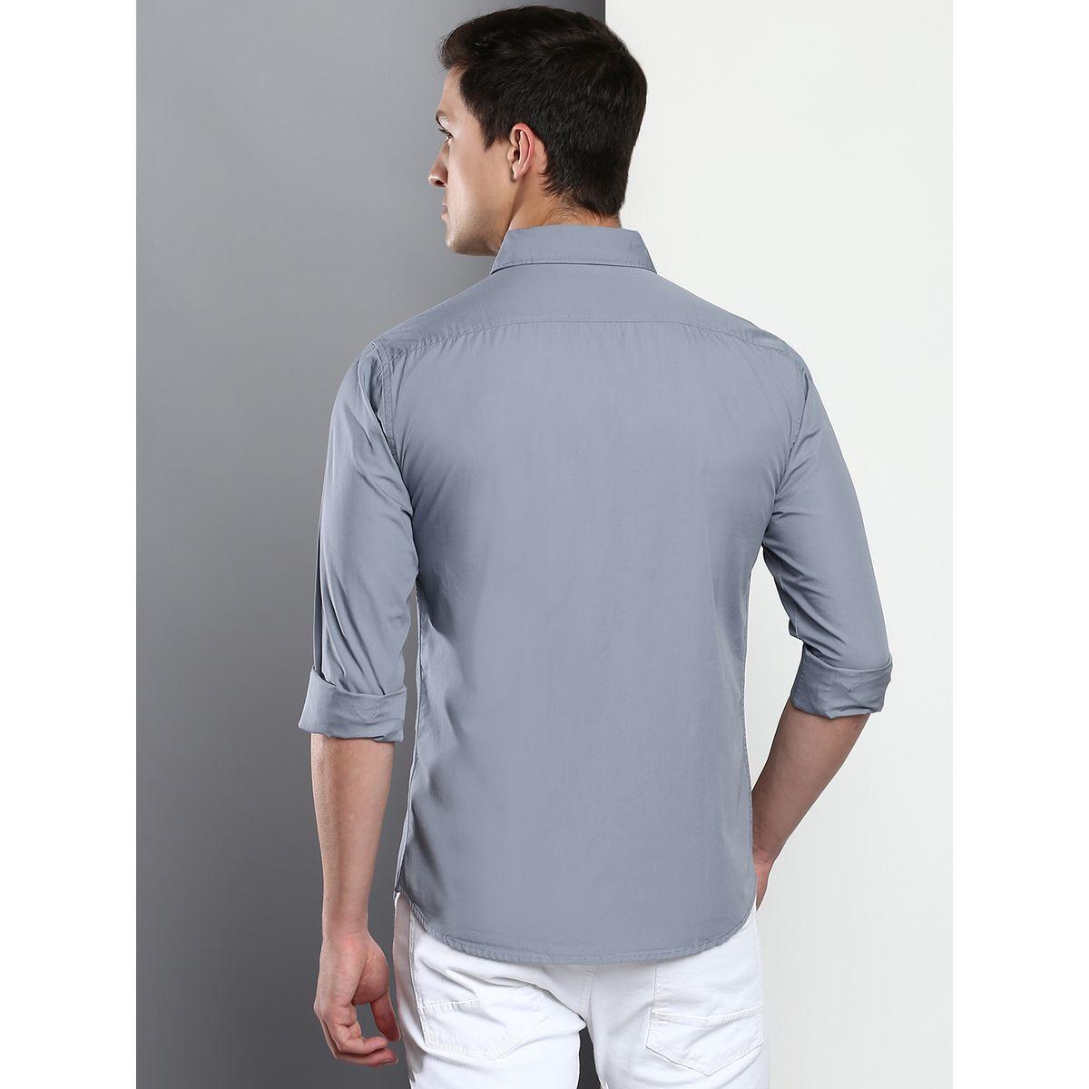 Dennis Lingo Solid Slim Fit Cotton Casual Shirt-men-clothing-shirts-image-4