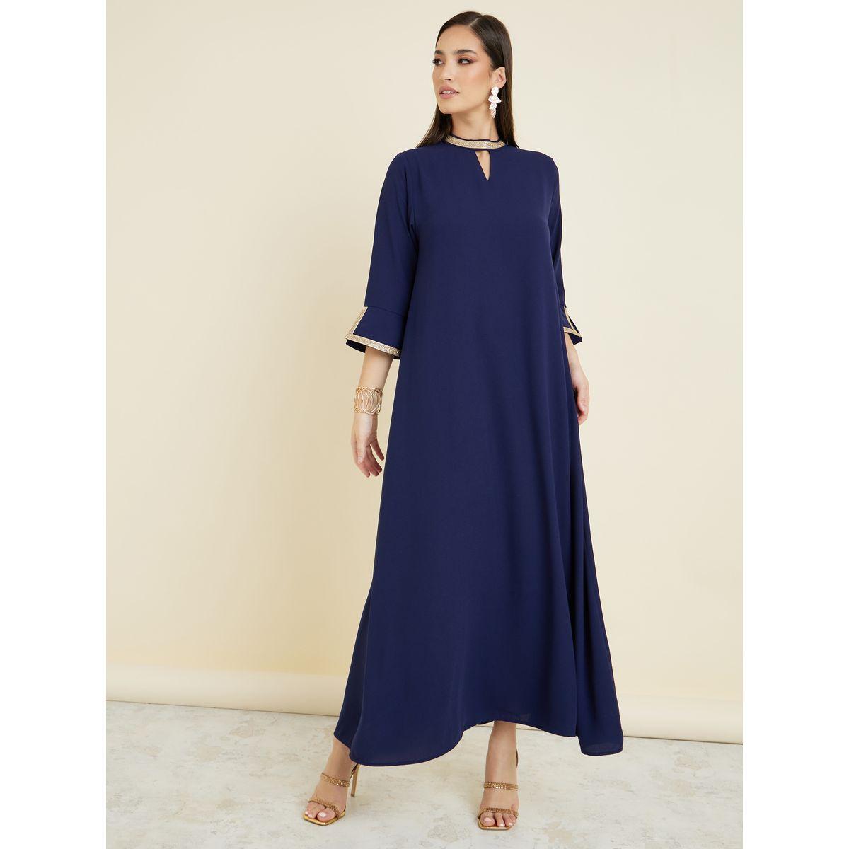جلابية كاجوال مع ياقة بفتحة-women-arabicclothing-jalabiyas-image-1