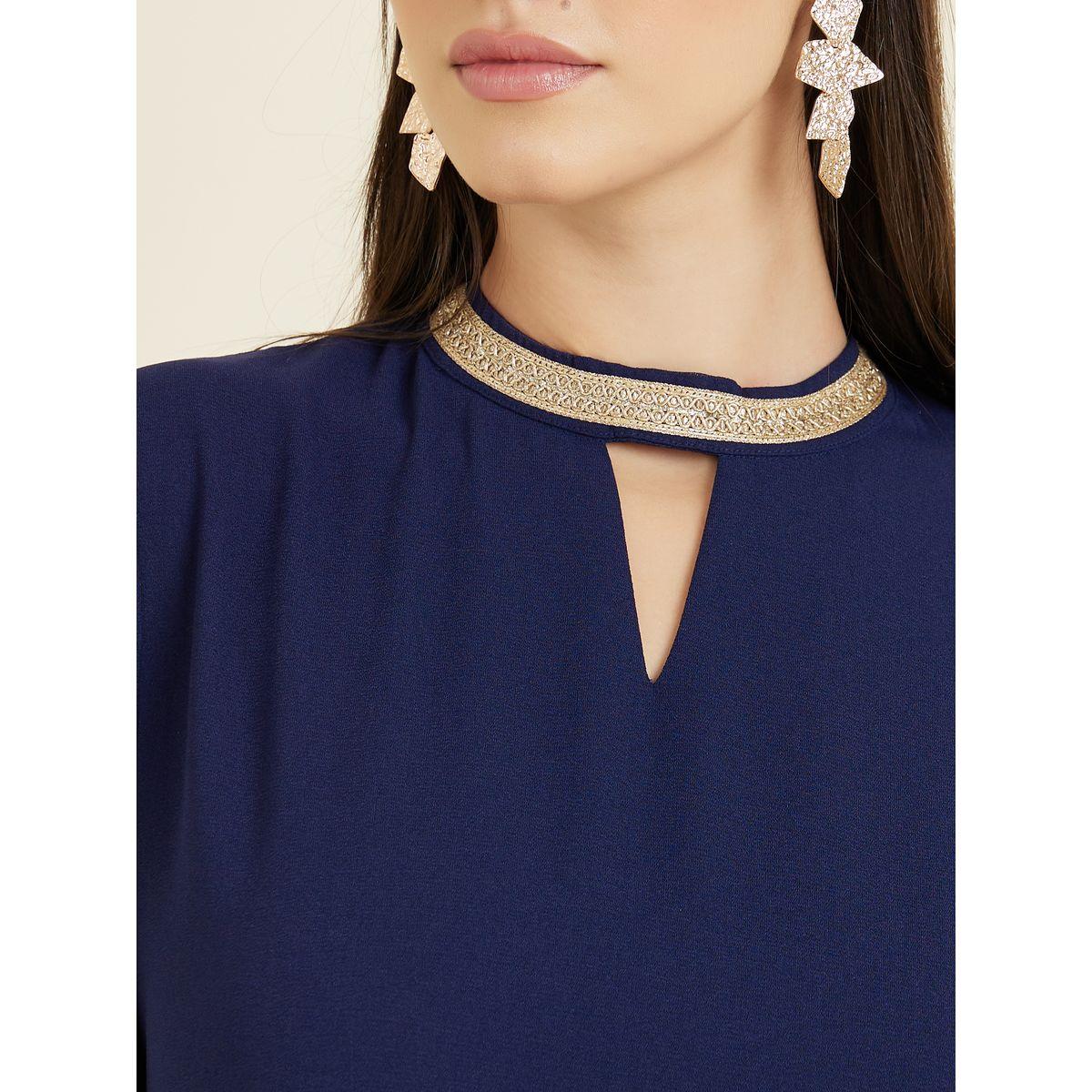 Styli 3/4 Sleeve Keyhole Neck Jalabiya-women-arabicclothing-jalabiyas-image-3