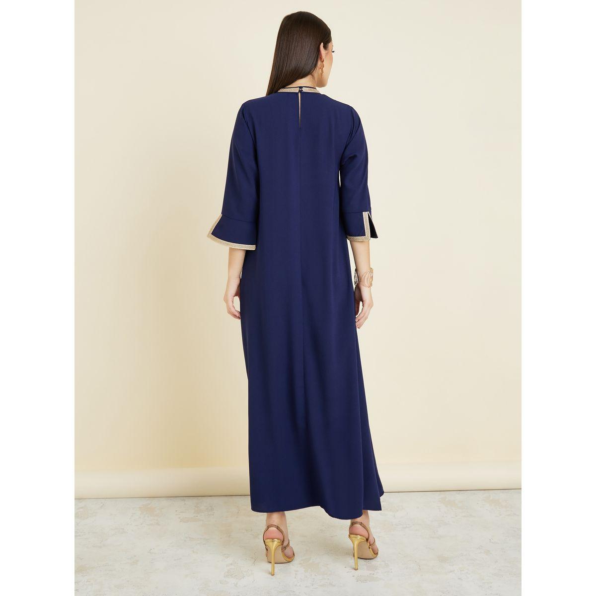 Styli 3/4 Sleeve Keyhole Neck Jalabiya-women-arabicclothing-jalabiyas-image-4