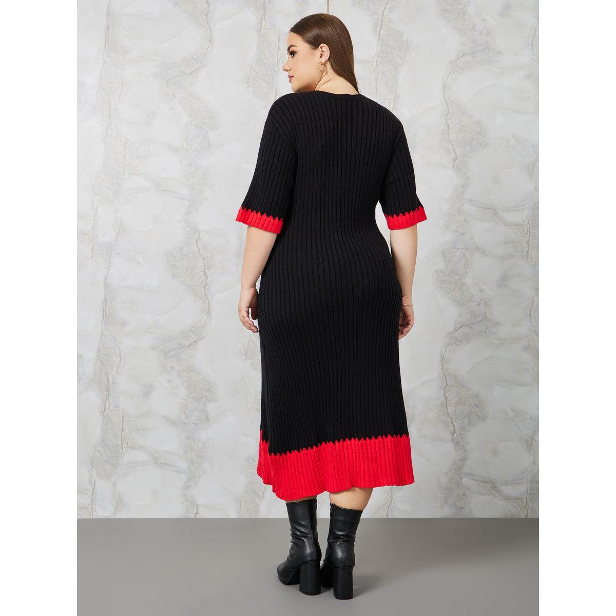 فستان ميدي بتفاصيل بارزة الملمس-women-clothing-dresses-image-4