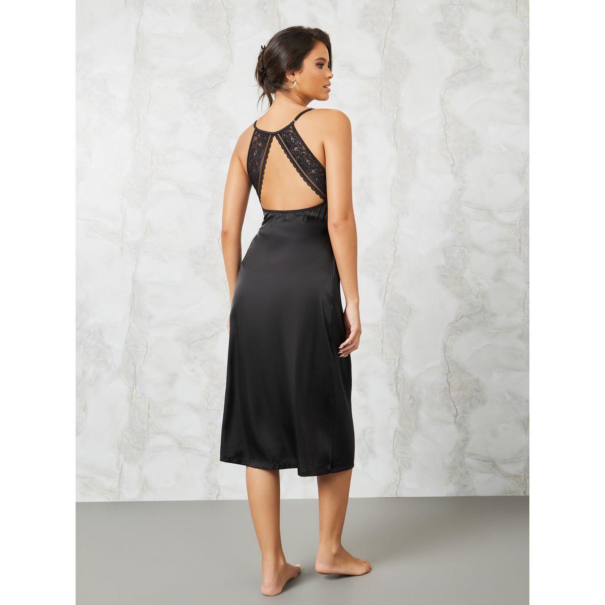 Styli Lace Detail Cutout Back Satin Slip Dress-women-clothing-lingerie-babydollsandbodysuits-image-4