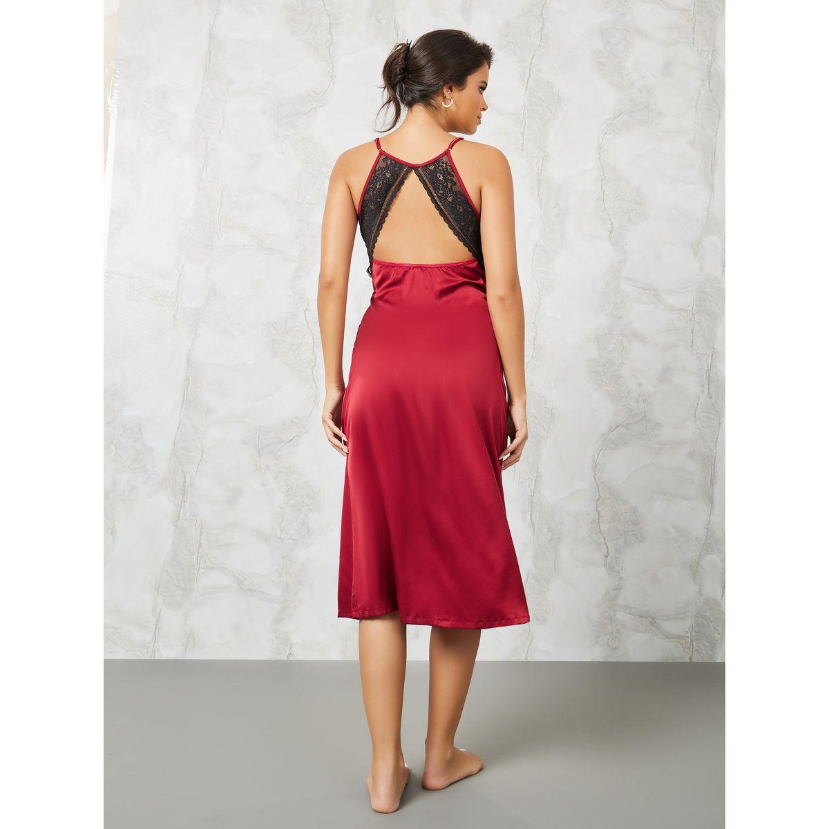 Styli Lace Detail Cutout Back Satin Slip Dress-women-clothing-lingerie-babydollsandbodysuits-image-4