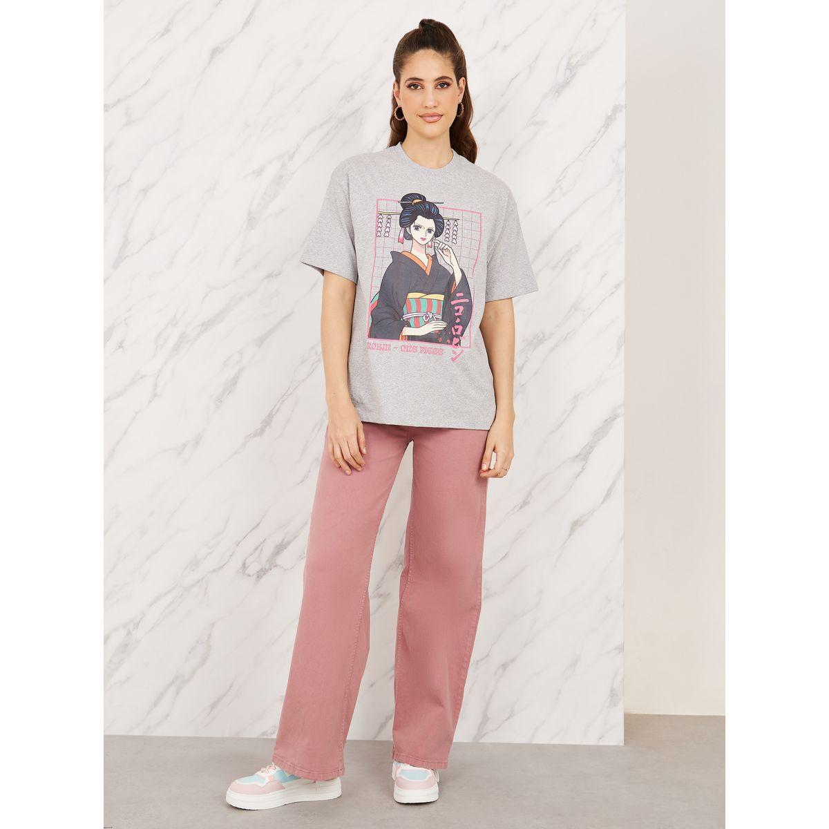 تيشيرت واسع طويل بطبعة جرافيك-women-clothing-tshirts-image-2