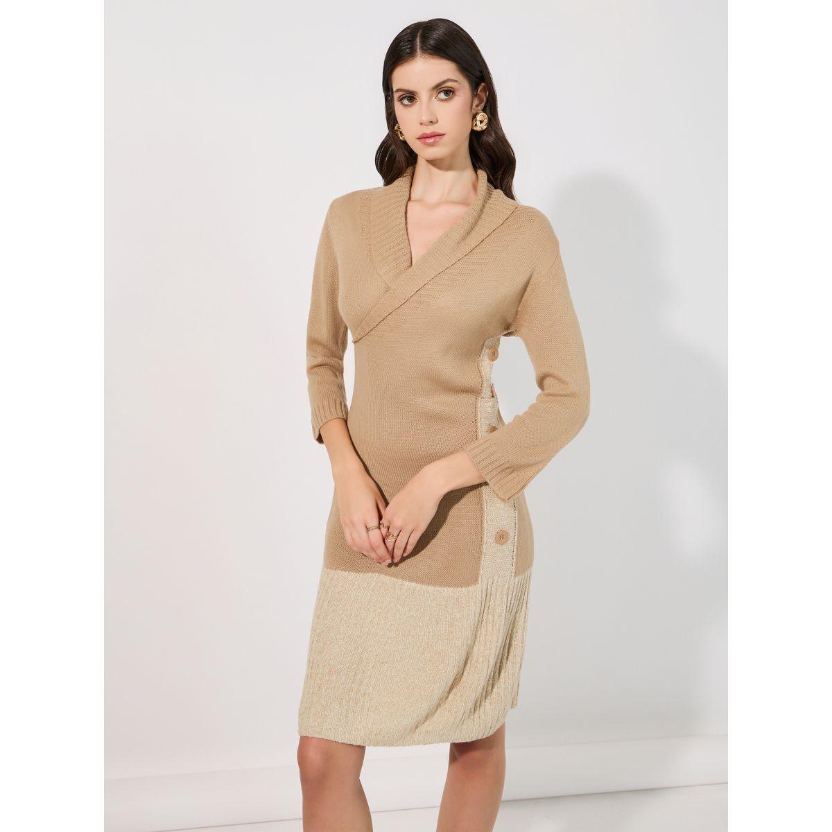 Styli Contrast Hem Knit Sweater Dress-women-clothing-dresses-image-5