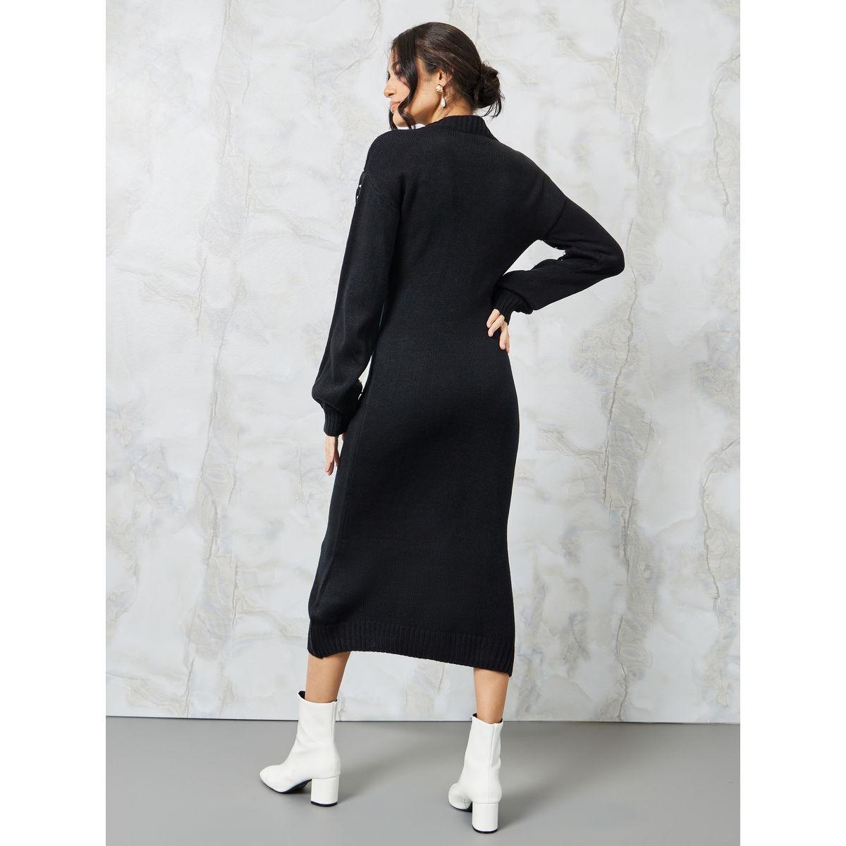 فستان ميدي مرصع بلؤلؤ صناعي-women-clothing-dresses-image-4