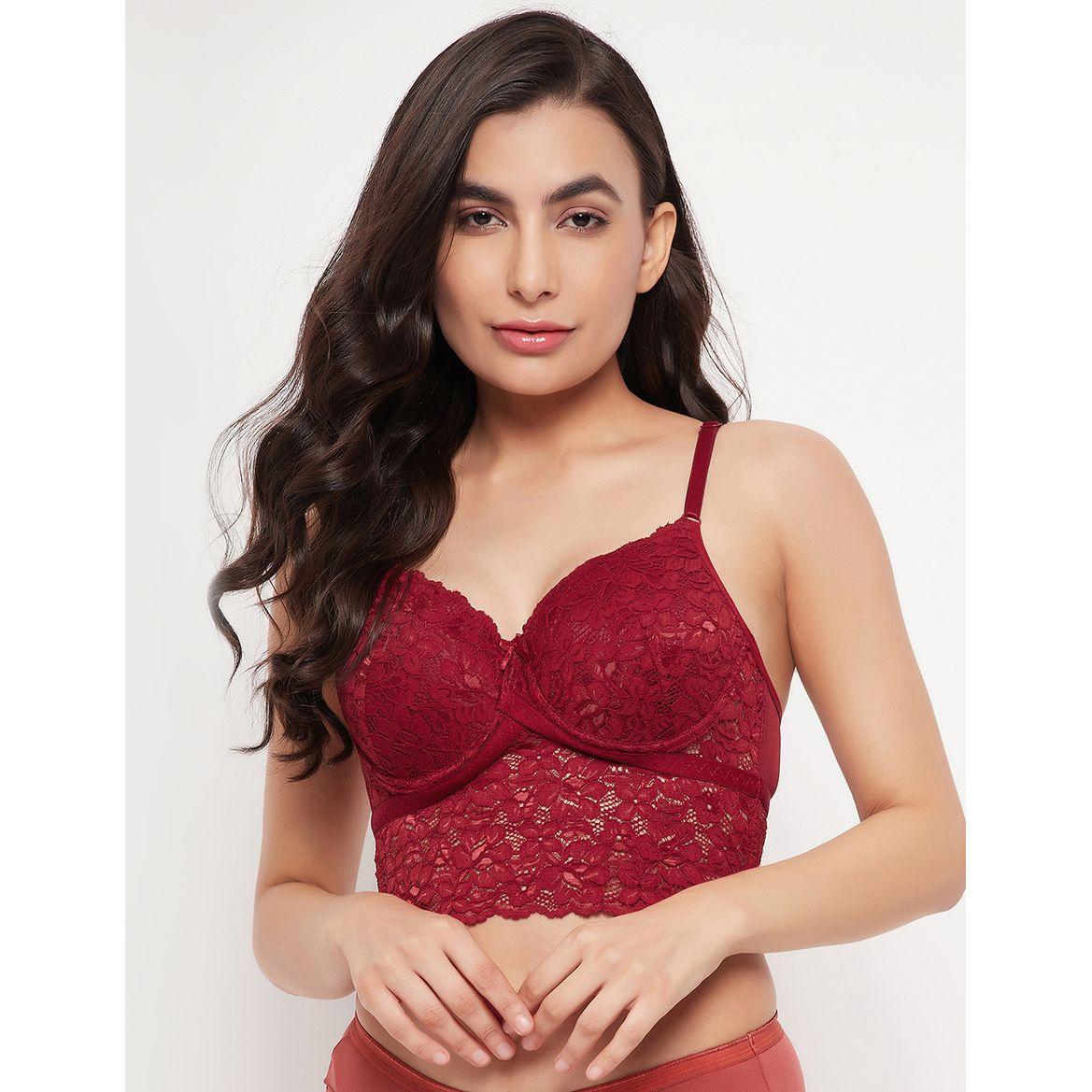 Padded Wired Full Cup Longline Lace Bralette-women-clothing-lingerie-bras-image-2