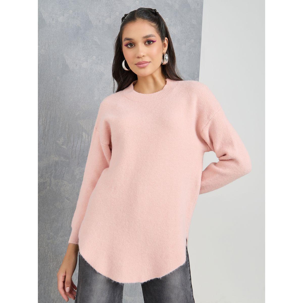 Styli Solid Longline Curved Hem Sweater-women-clothing-cardigansandjumpers-jumpers-image-1