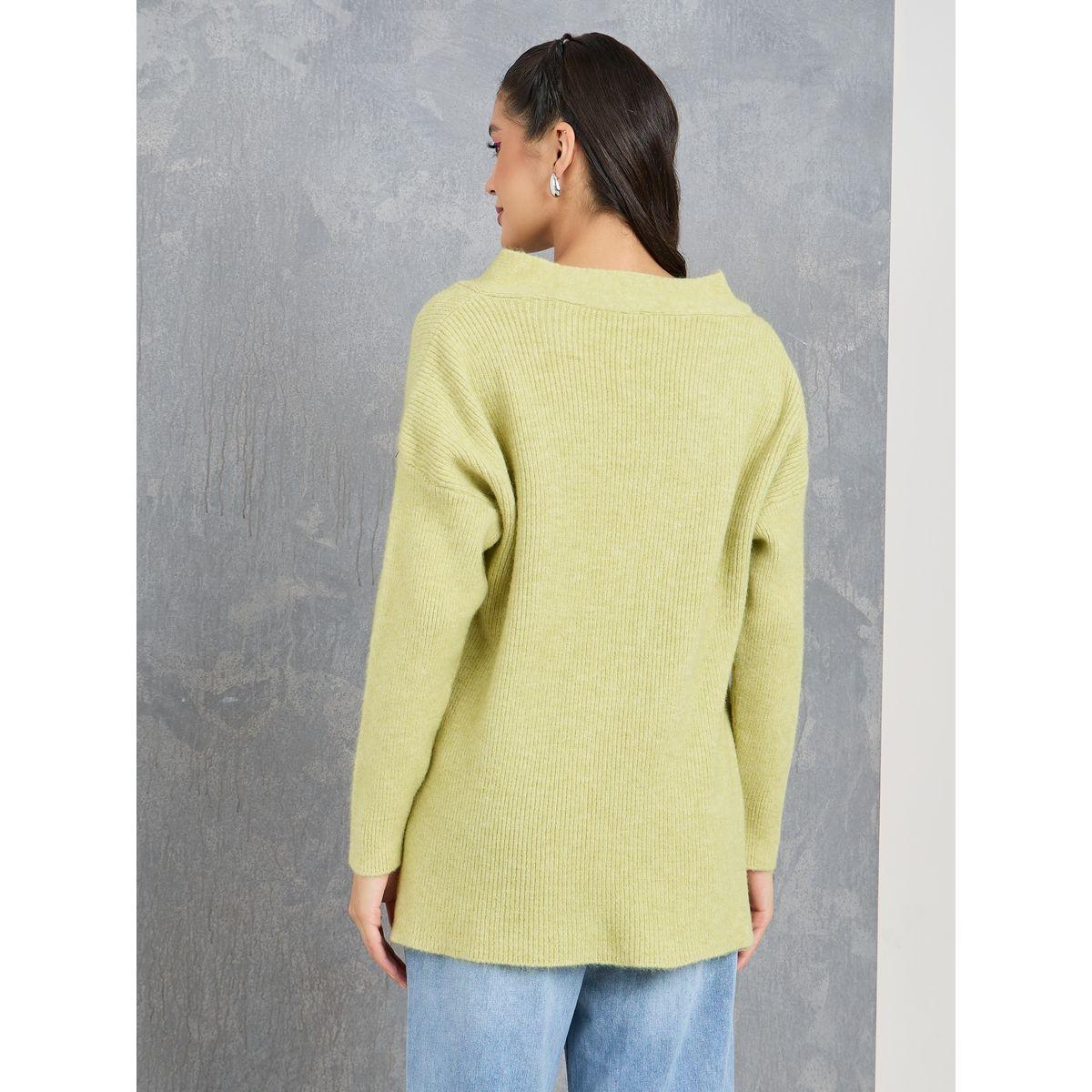 Styli Solid V Neck High Low Hem Sweater-women-clothing-cardigansandjumpers-jumpers-image-5
