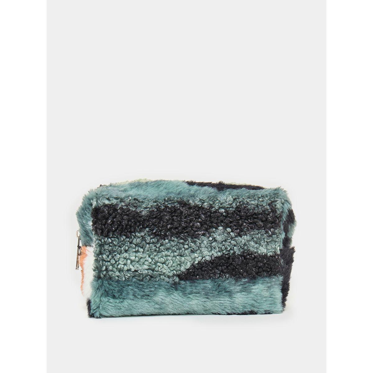 Styli Fluffy Textured Wash Bag with Zip Closure-travel-accessories-image-3
