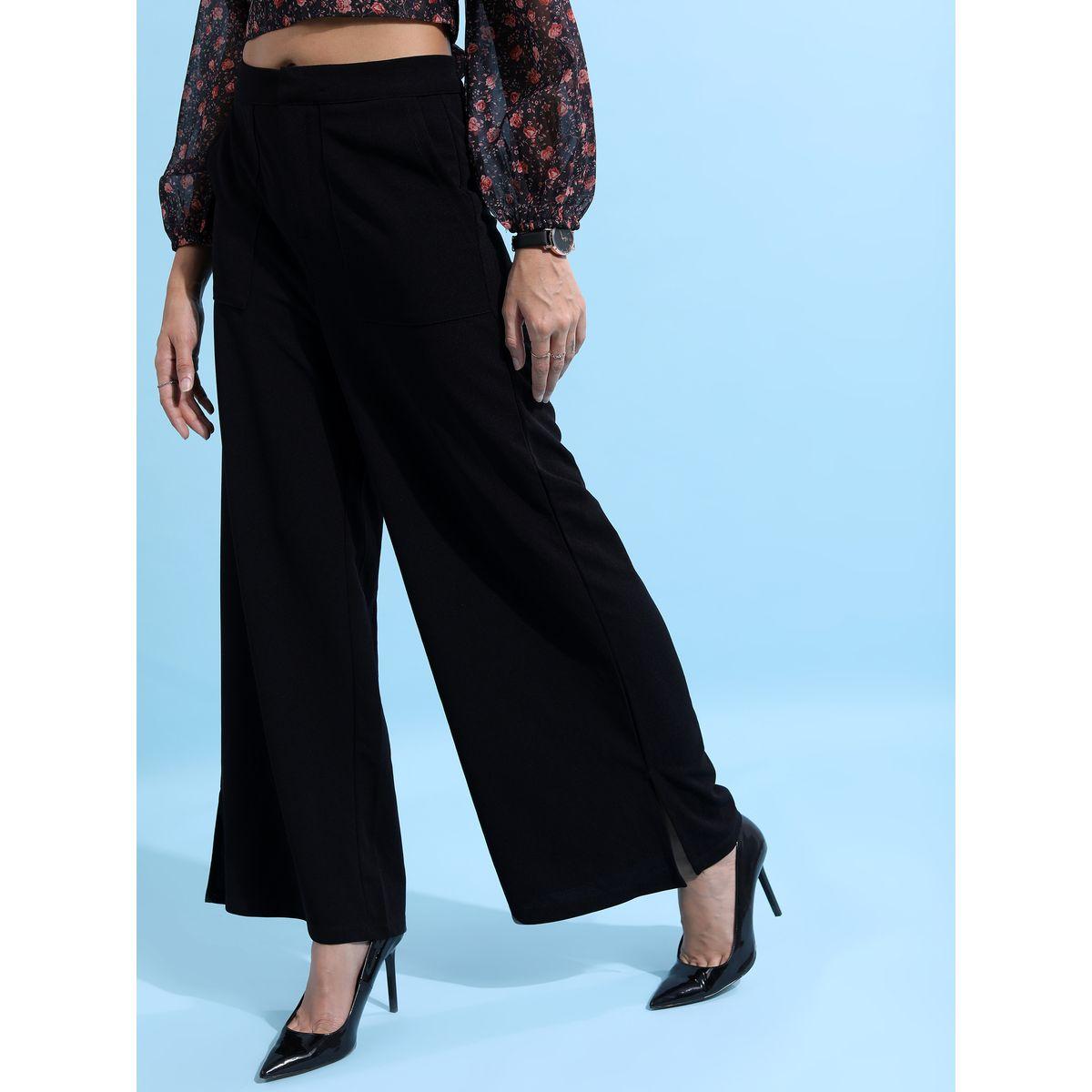 بنطال سادة بأرجل واسعة كيتش × ستايلي-women-clothing-bottoms-trousers-image-4