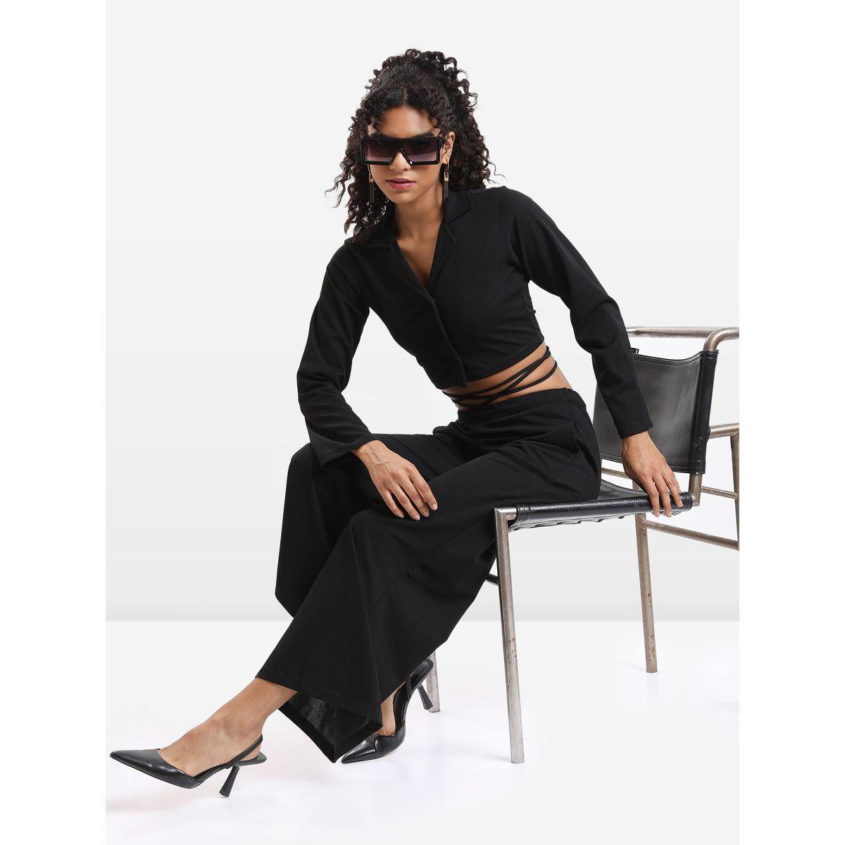 طقم منسق من ( بنطال بالازو + بلوزة ) كيتش × ستايلي-women-clothing-coordsets-image-2