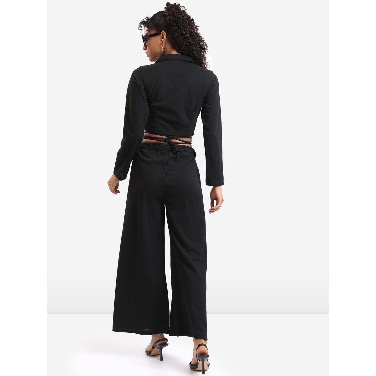 Ketch X Styli Solid Crop Top & Palazzo Pants With Waist Tie Up Detail Co-Ords Set-women-clothing-coordsets-image-3