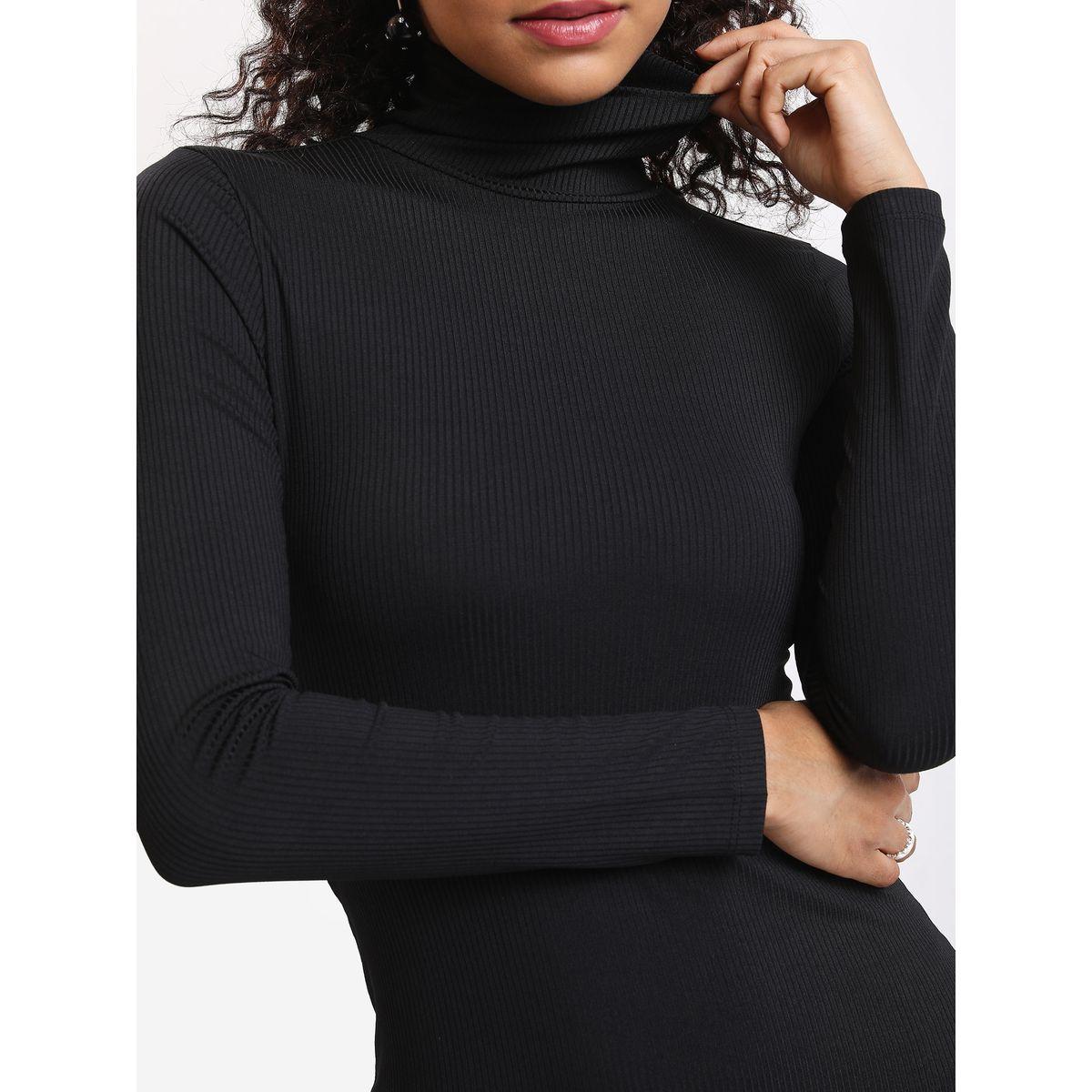 Ketch X Styli High Neck Ribbed Bodycon Dress With Side Slit-women-clothing-dresses-image-5