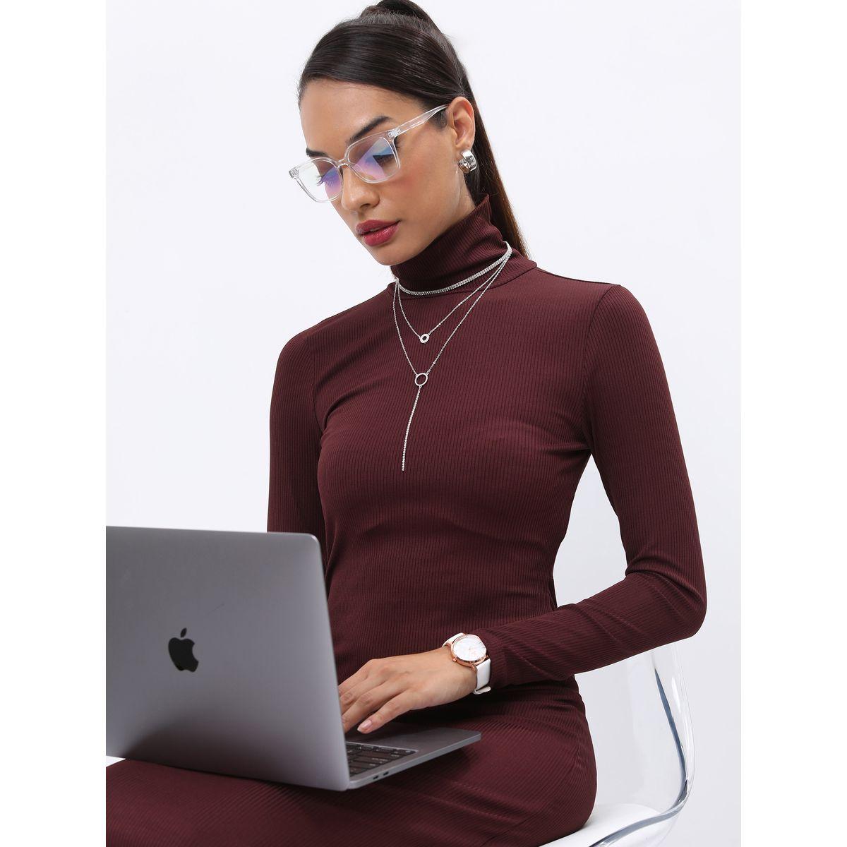 فستان بديكون بياقة عالية كيتش × ستايلي-women-clothing-dresses-image-1