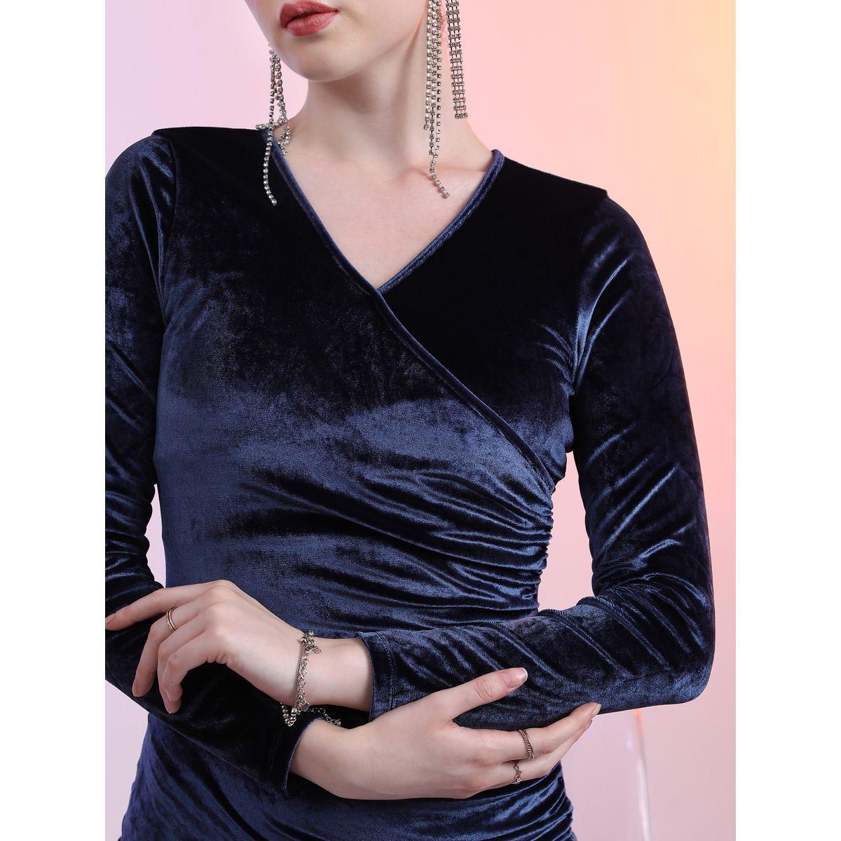 Ketch X Styli V Neck Velvet Sheath Mini Dress-women-clothing-dresses-image-5