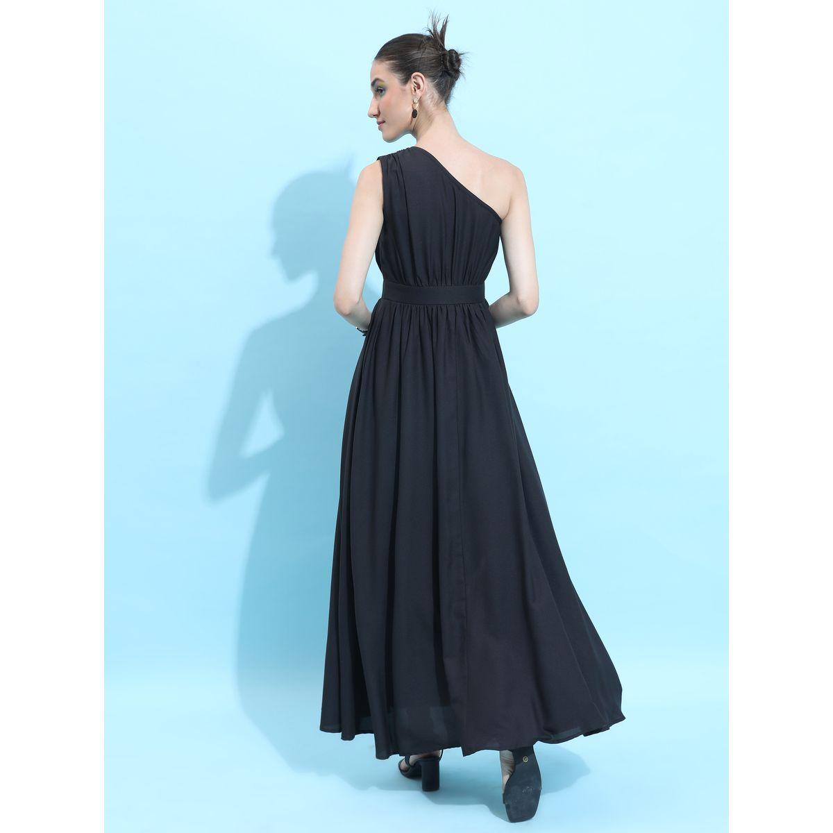 Ketch X Styli One Shoulder Sleeve Fold Pleated Maxi Dress-women-clothing-dresses-image-3