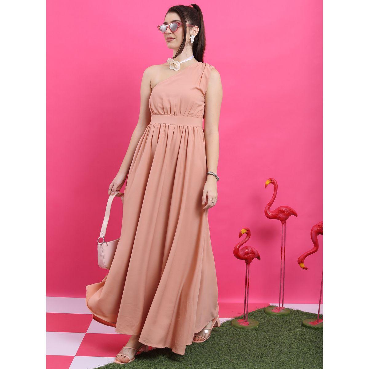 Ketch X Styli One Shoulder Sleeve Pleated Maxi Dress-women-clothing-dresses-image-2