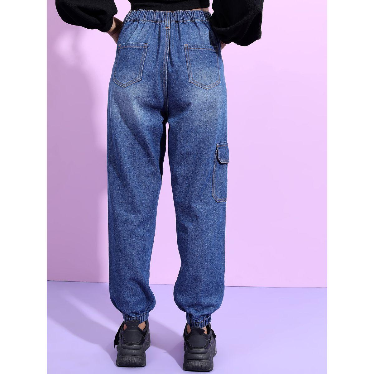 جينز بنمط جوغر وخصر عالي كيتش × ستايلي-women-clothing-bottoms-jeans-image-3