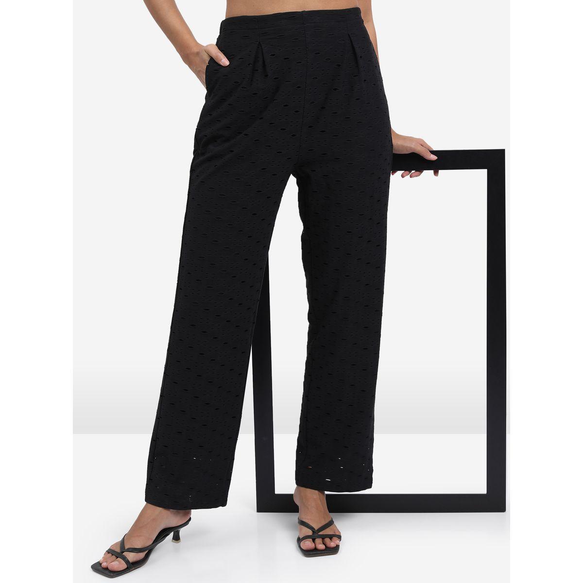 Ketch X Styli Solid Regular Fit Straight Leg Trouser-women-clothing-bottoms-trousers-image-1