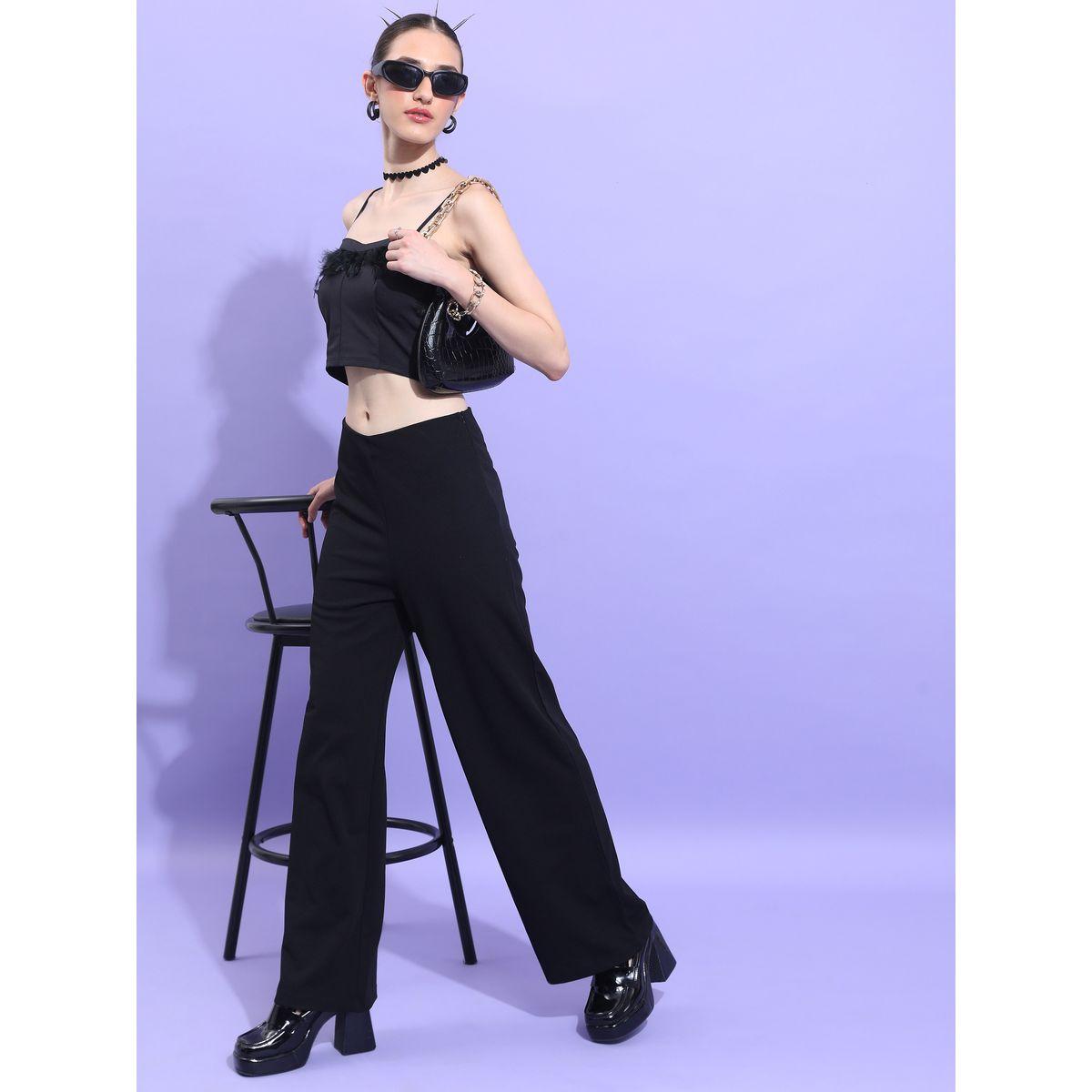 بنطال سادة بأرجل واسعة كيتش × ستايلي-women-clothing-bottoms-trousers-image-2