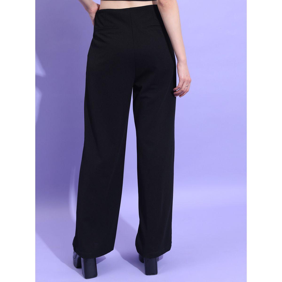 بنطال سادة بأرجل واسعة كيتش × ستايلي-women-clothing-bottoms-trousers-image-3