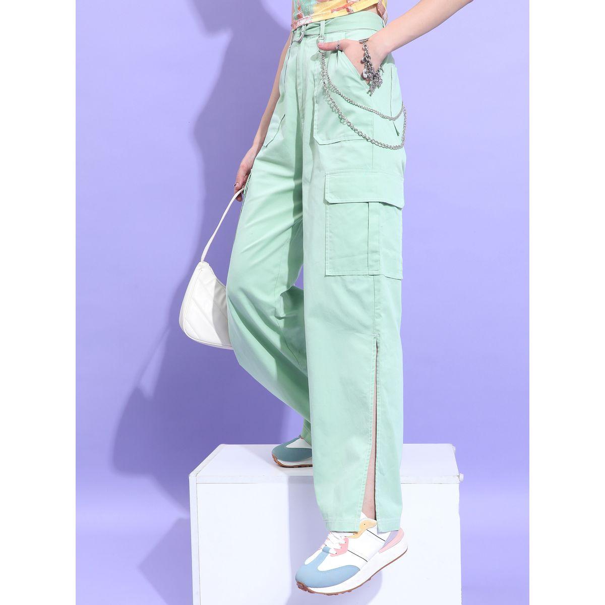 Ketch X Styli Solid Flared Side Slit Cargo Trouser-women-clothing-bottoms-trousers-image-1