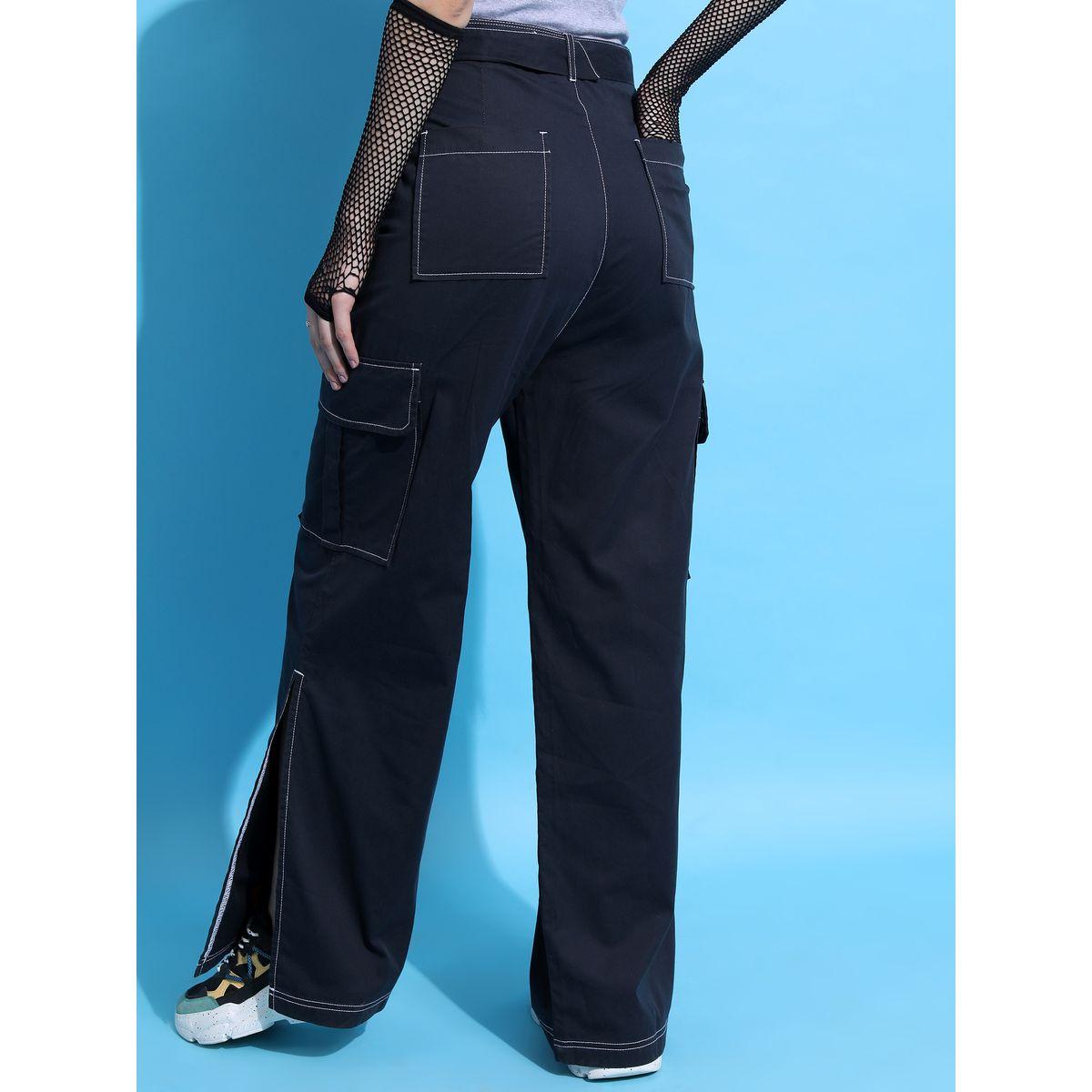 Ketch X Styli Stitch Detail High Rise Cargo Trouser-women-clothing-bottoms-trousers-image-3