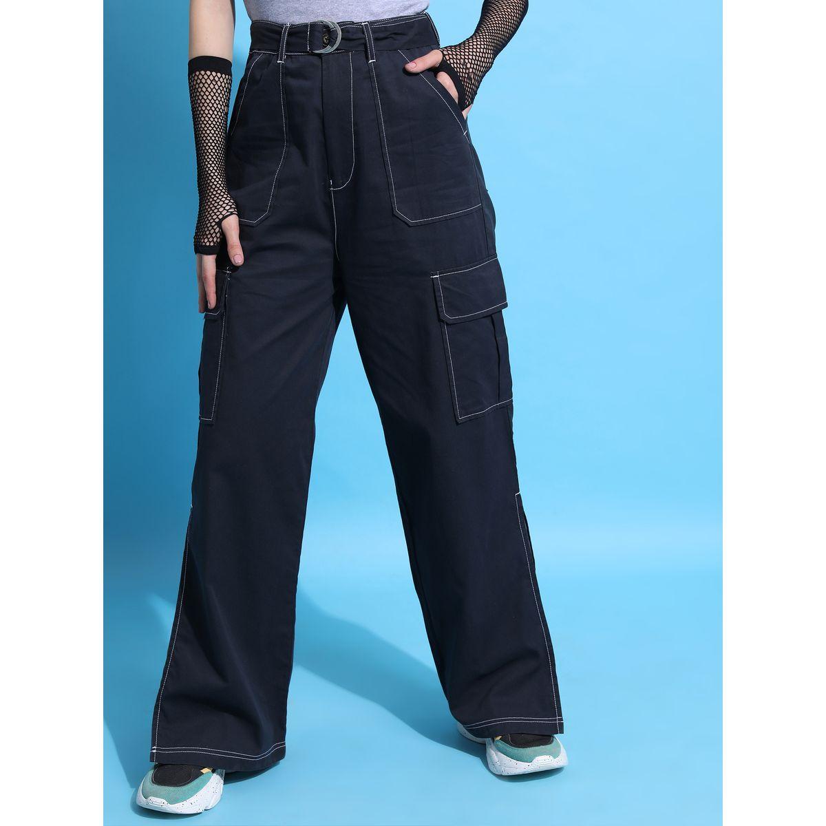 بنطال كارجو بتداخلات مدروزة كيتش × ستايلي-women-clothing-bottoms-trousers-image-4