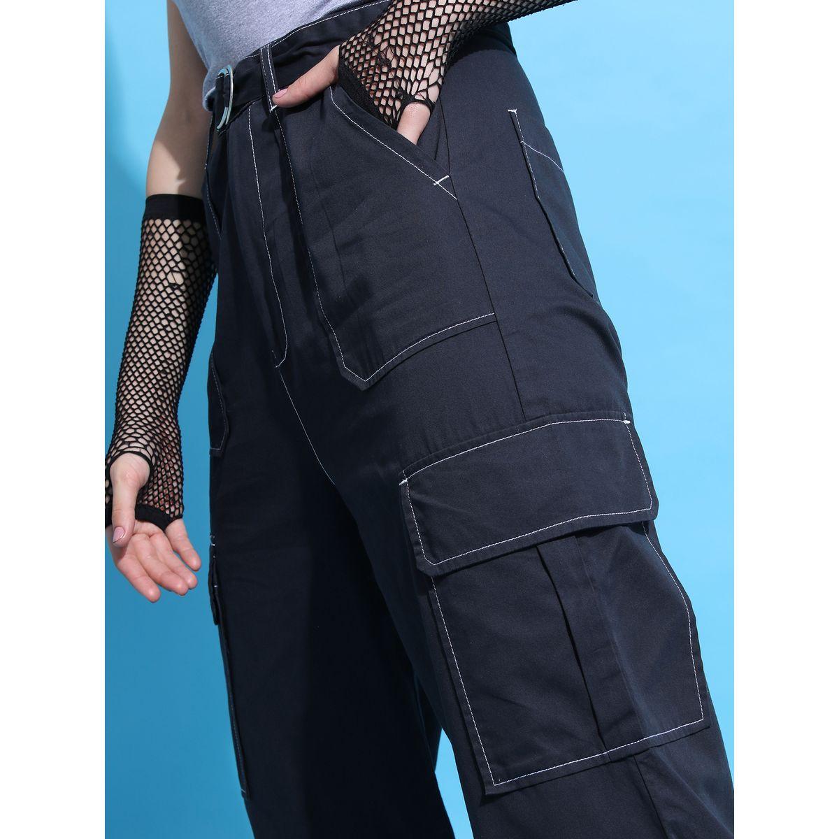 Ketch X Styli Stitch Detail High Rise Cargo Trouser-women-clothing-bottoms-trousers-image-5