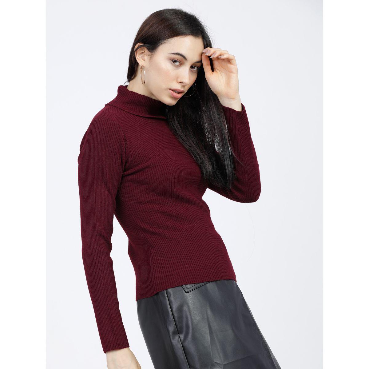 Tokyo Talkies X Styli Solid Turtle Neck Ribbed Pullover-women-clothing-cardigansandjumpers-jumpers-image-6