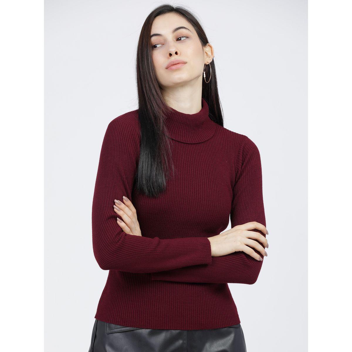 Tokyo Talkies X Styli Solid Turtle Neck Ribbed Pullover-women-clothing-cardigansandjumpers-jumpers-image-7