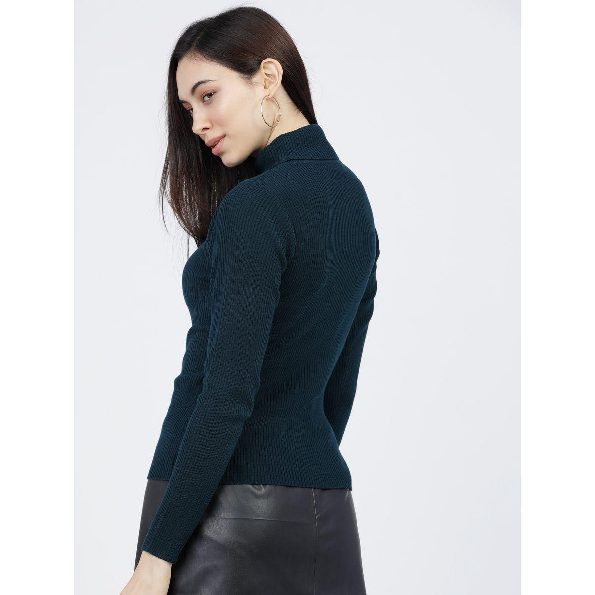 Tokyo Talkies X Styli Solid Turtle Neck Ribbed Sweater-women-clothing-cardigansandjumpers-jumpers-image-3