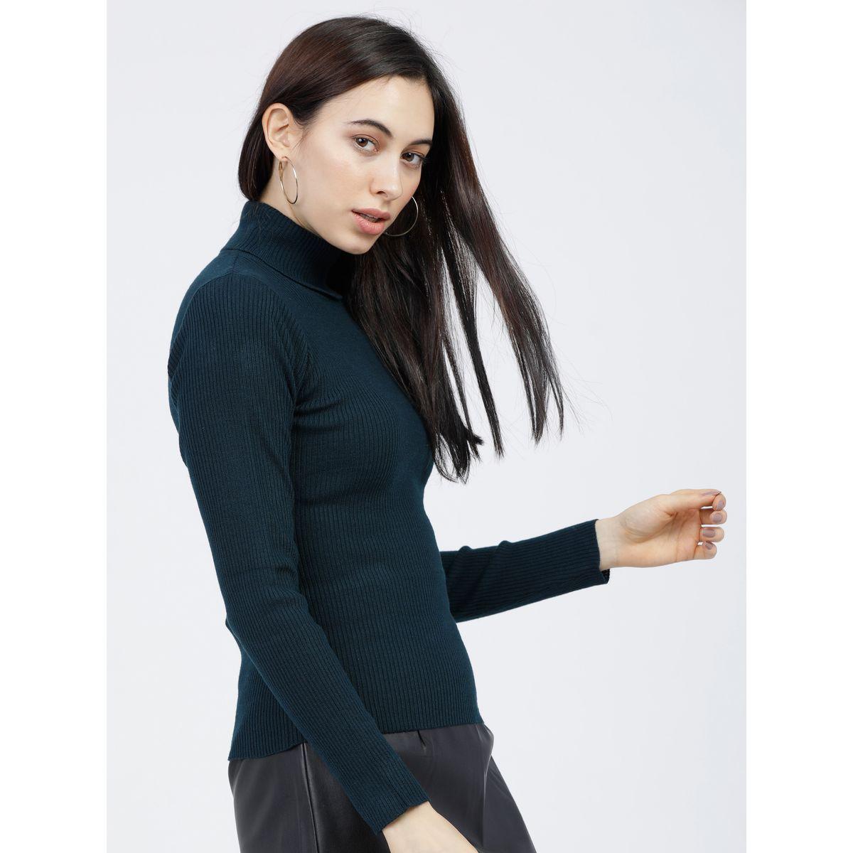 Tokyo Talkies X Styli Solid Turtle Neck Ribbed Sweater-women-clothing-cardigansandjumpers-jumpers-image-6