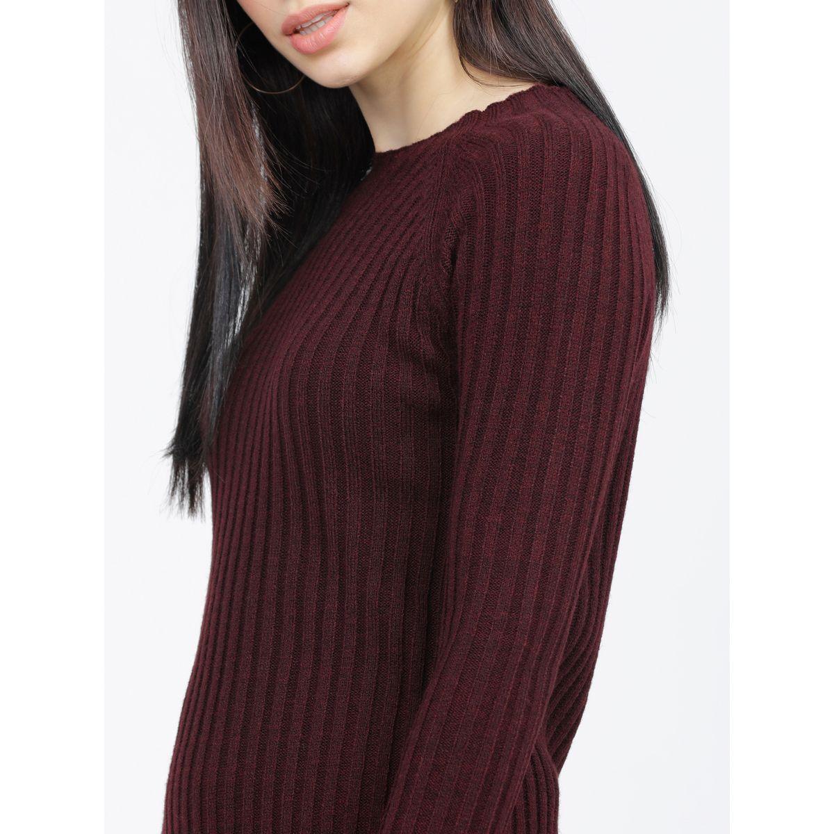 Tokyo Talkies X Styli Solid Ribbed Knit Sweater Midi Dress-women-clothing-dresses-image-4