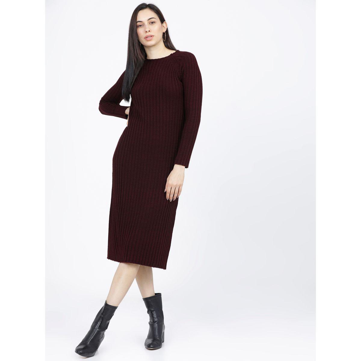 فستان ميدي سادة بتفاصيل محبوكة طوكيو توكيز × ستايلي-women-clothing-dresses-image-6