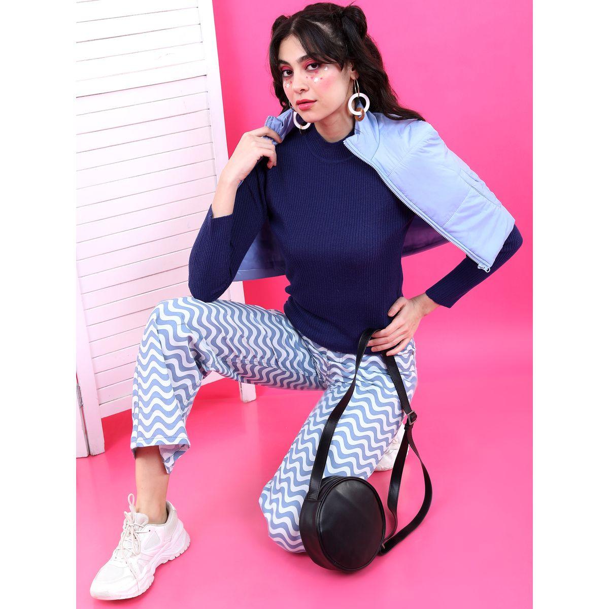 Tokyo Talkies X Styli Solid High Neck Ribbed Sweater-women-clothing-cardigansandjumpers-jumpers-image-2
