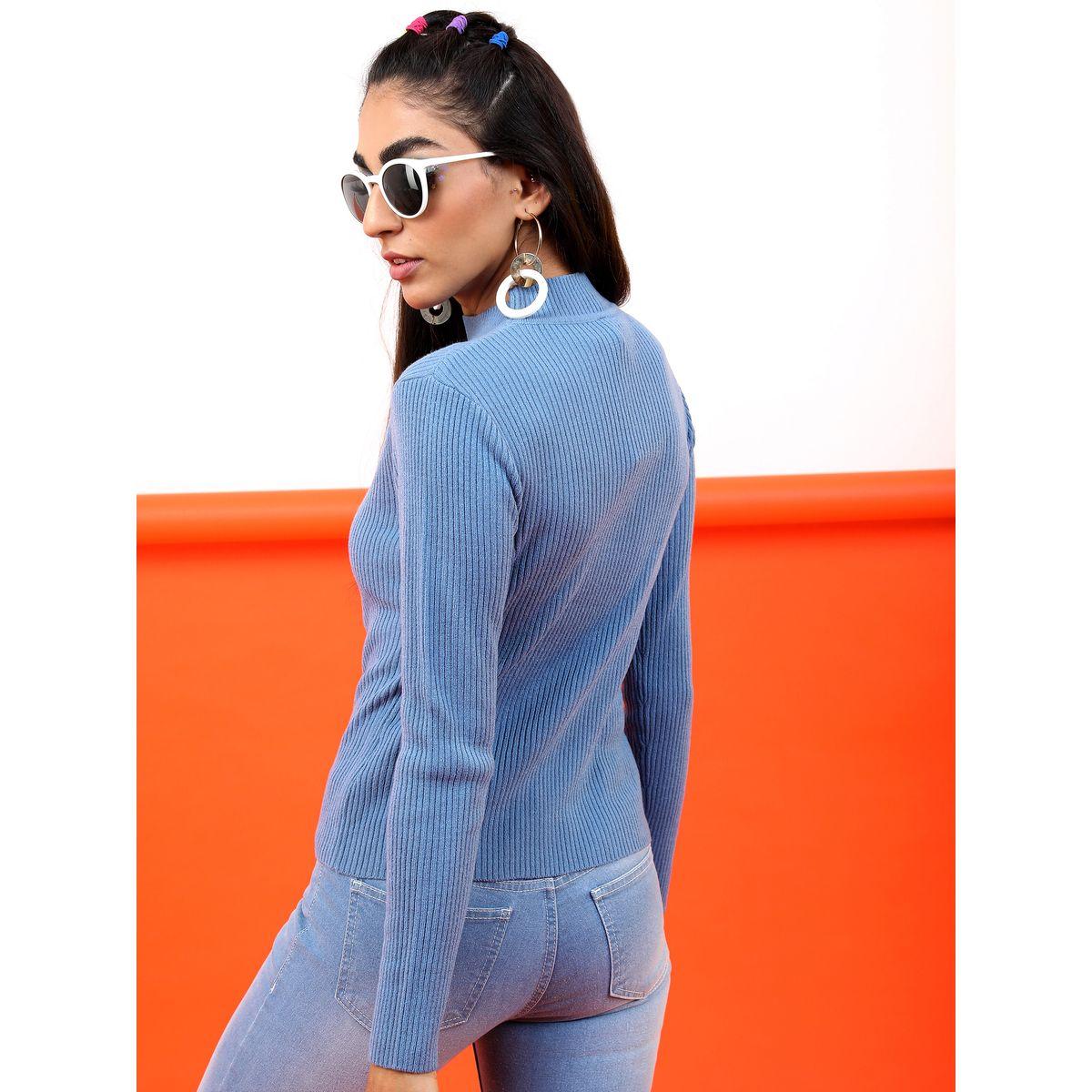 Tokyo Talkies X Styli Solid High Neck Ribbed Sweater-women-clothing-cardigansandjumpers-jumpers-image-3
