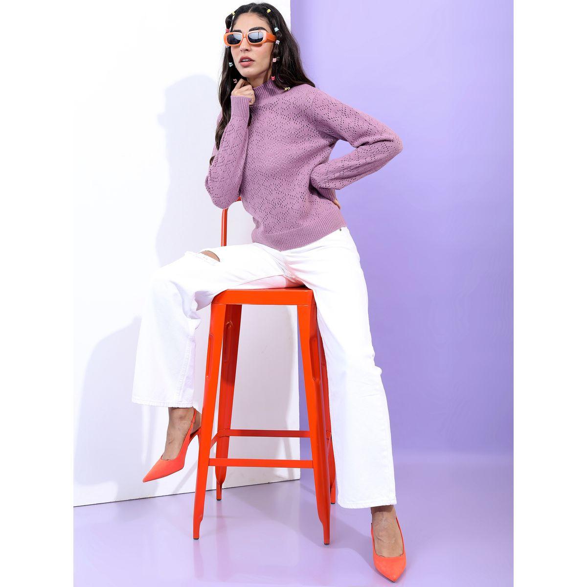 سويتر بتفاصيل مطرزة وياقة عالية طوكيو توكيز × ستايلي-women-winterwear-cardigansandjumpers-jumpers-image-2
