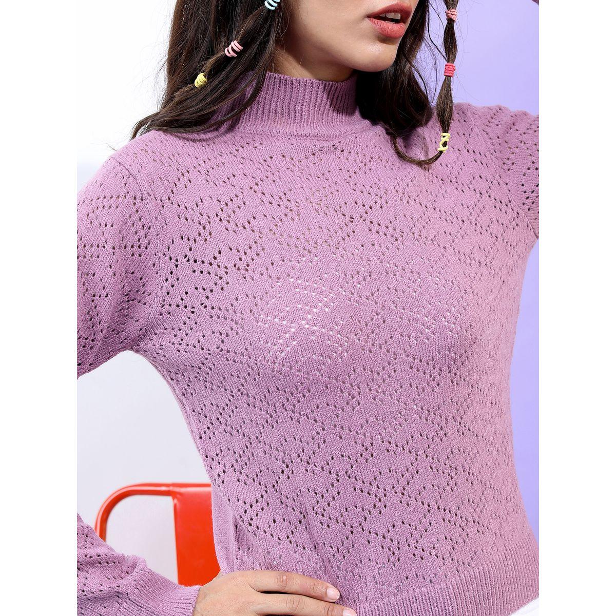 Tokyo Talkies X Styli Schiffli Design High Neck Sweater-women-winterwear-cardigansandjumpers-jumpers-image-5
