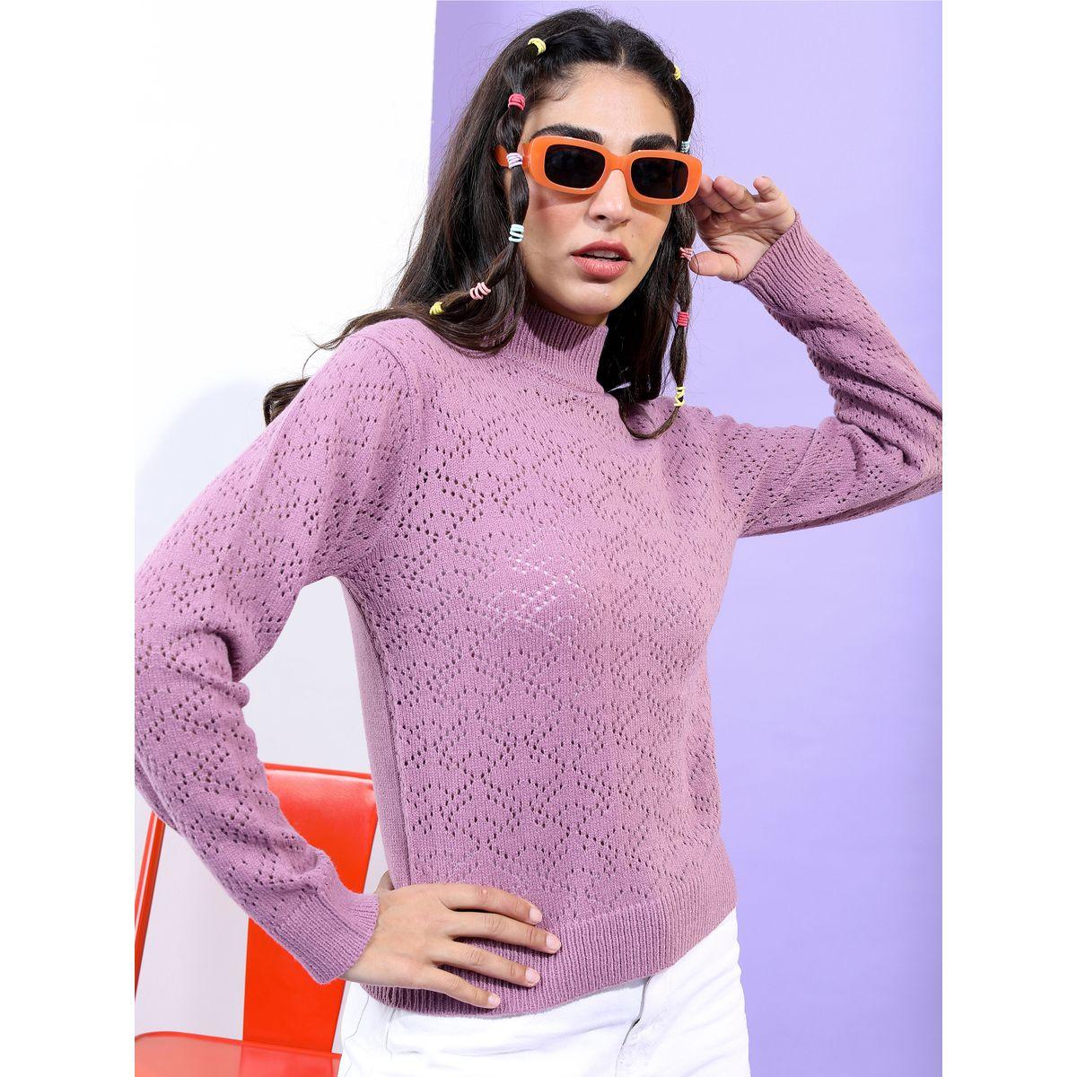 Tokyo Talkies X Styli Schiffli Design High Neck Sweater-women-winterwear-cardigansandjumpers-jumpers-image-6