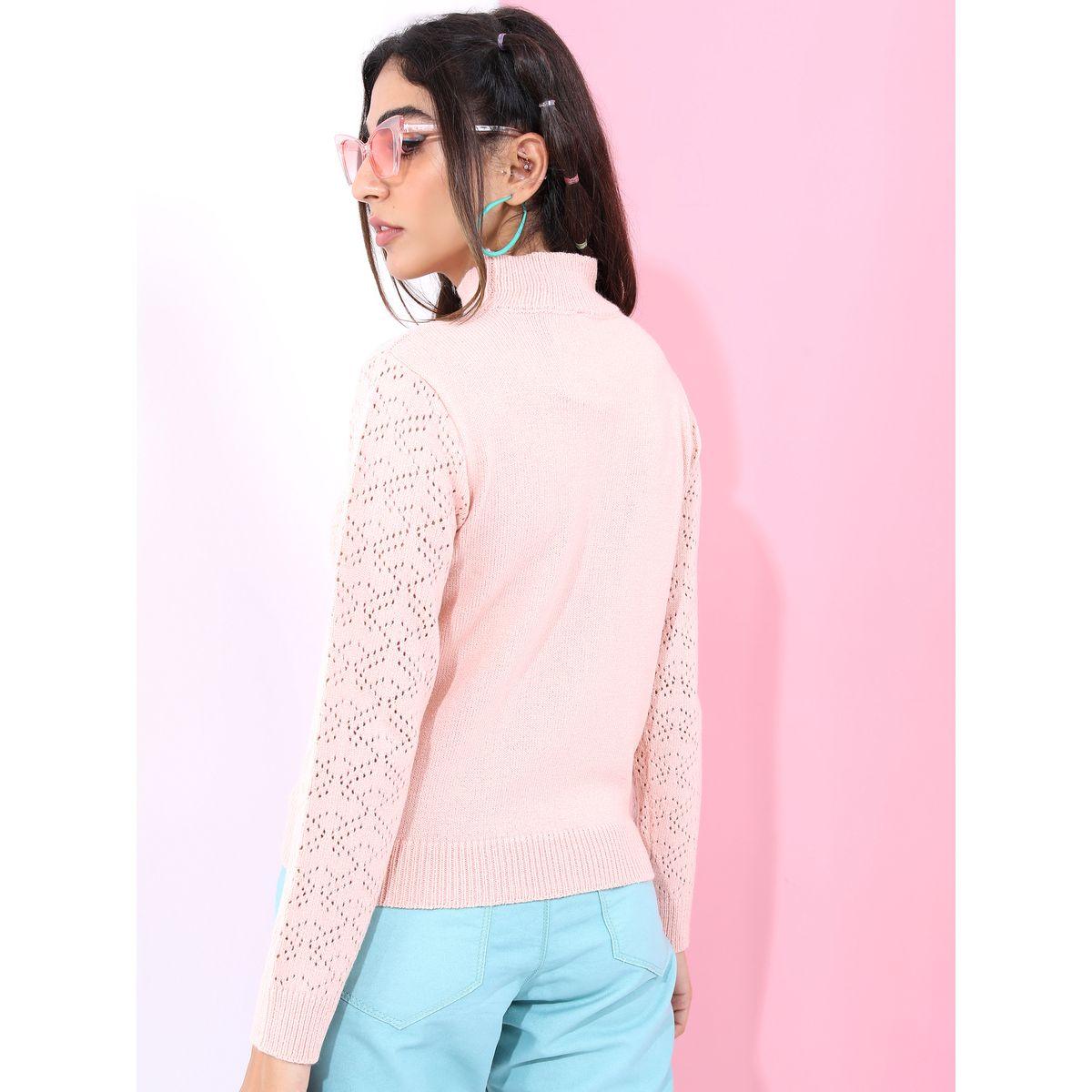Tokyo Talkies X Styli Schiffli Design High Neck Sweater-women-winterwear-cardigansandjumpers-jumpers-image-3