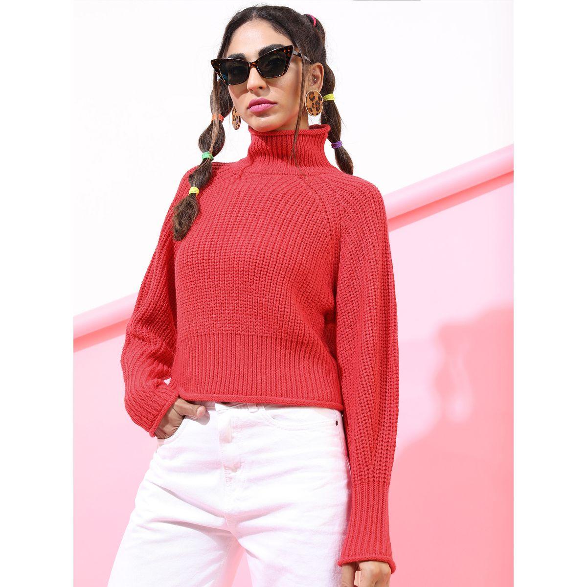 Tokyo Talkies X Styli Solid High Neck Ribbed Cropped Sweater-women-clothing-cardigansandjumpers-jumpers-image-1