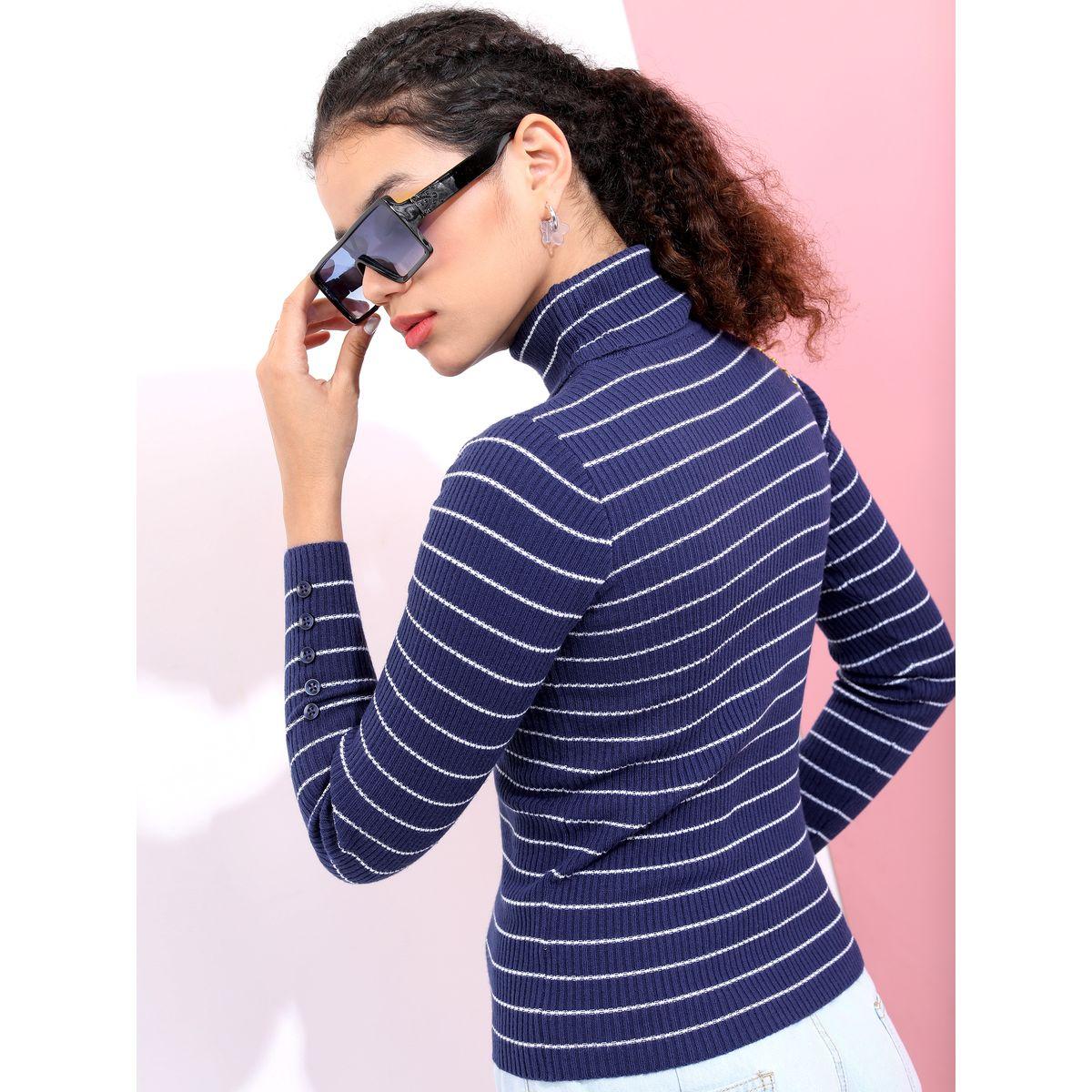 سويتر مخطط بياقة عالية طوكيو توكيز × ستايلي-women-winterwear-cardigansandjumpers-jumpers-image-3