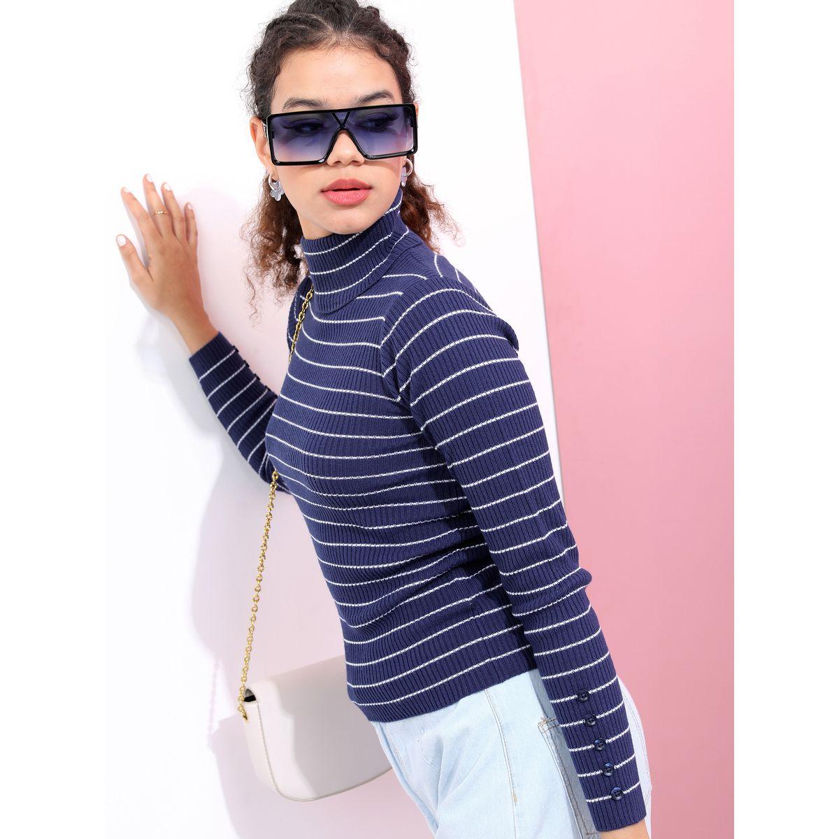 سويتر مخطط بياقة عالية طوكيو توكيز × ستايلي-women-winterwear-cardigansandjumpers-jumpers-image-4