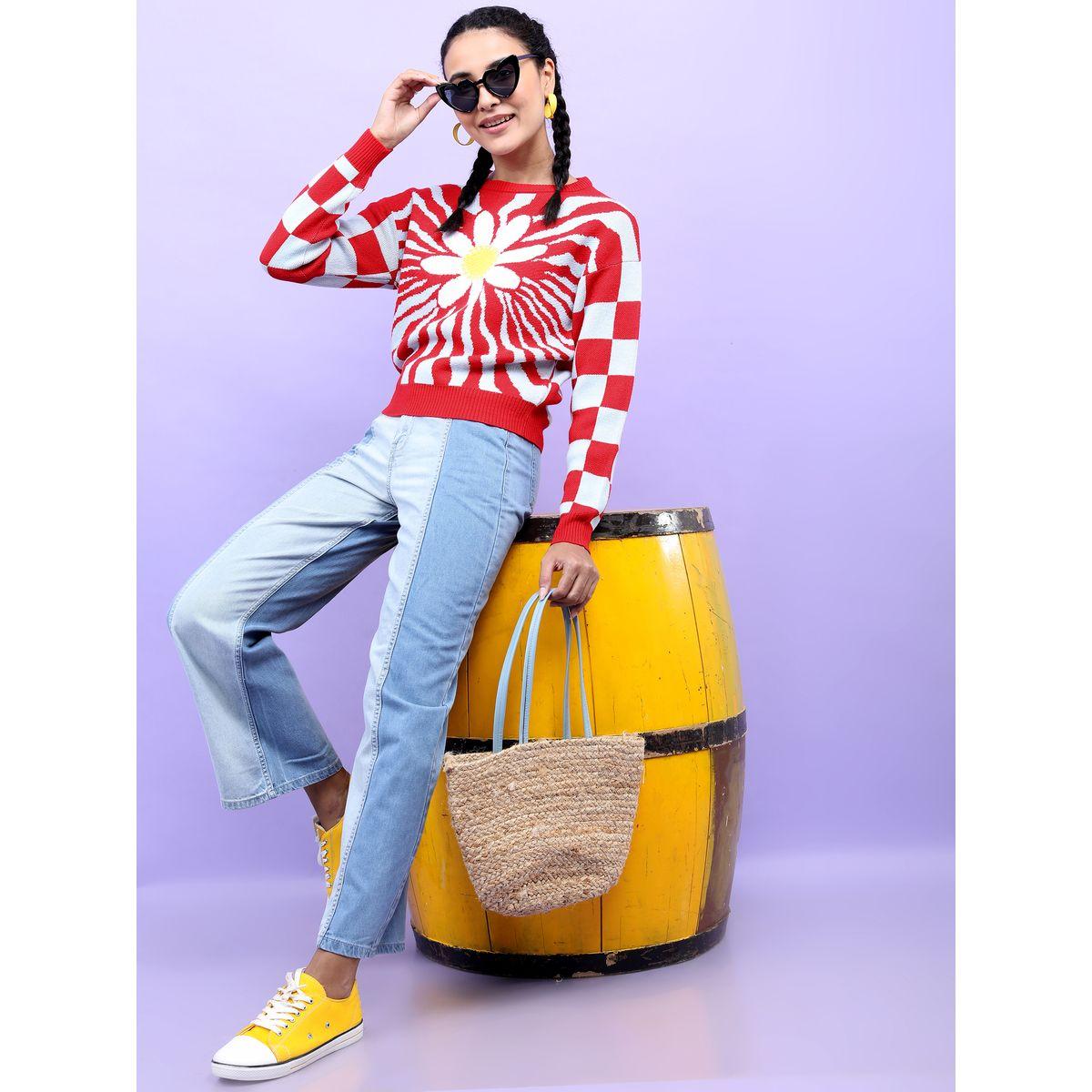 Tokyo Talkies X Styli Floral Patterned Design Sweater-women-clothing-cardigansandjumpers-jumpers-image-2