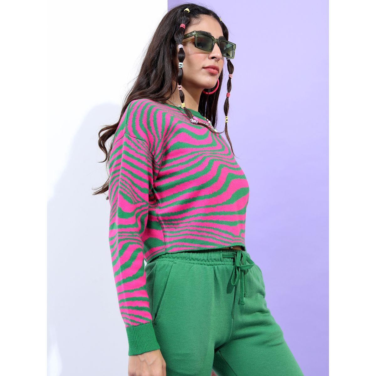 سويتر قصير بطبعة هندسية طوكيو توكيز × ستايلي-women-winterwear-cardigansandjumpers-jumpers-image-6