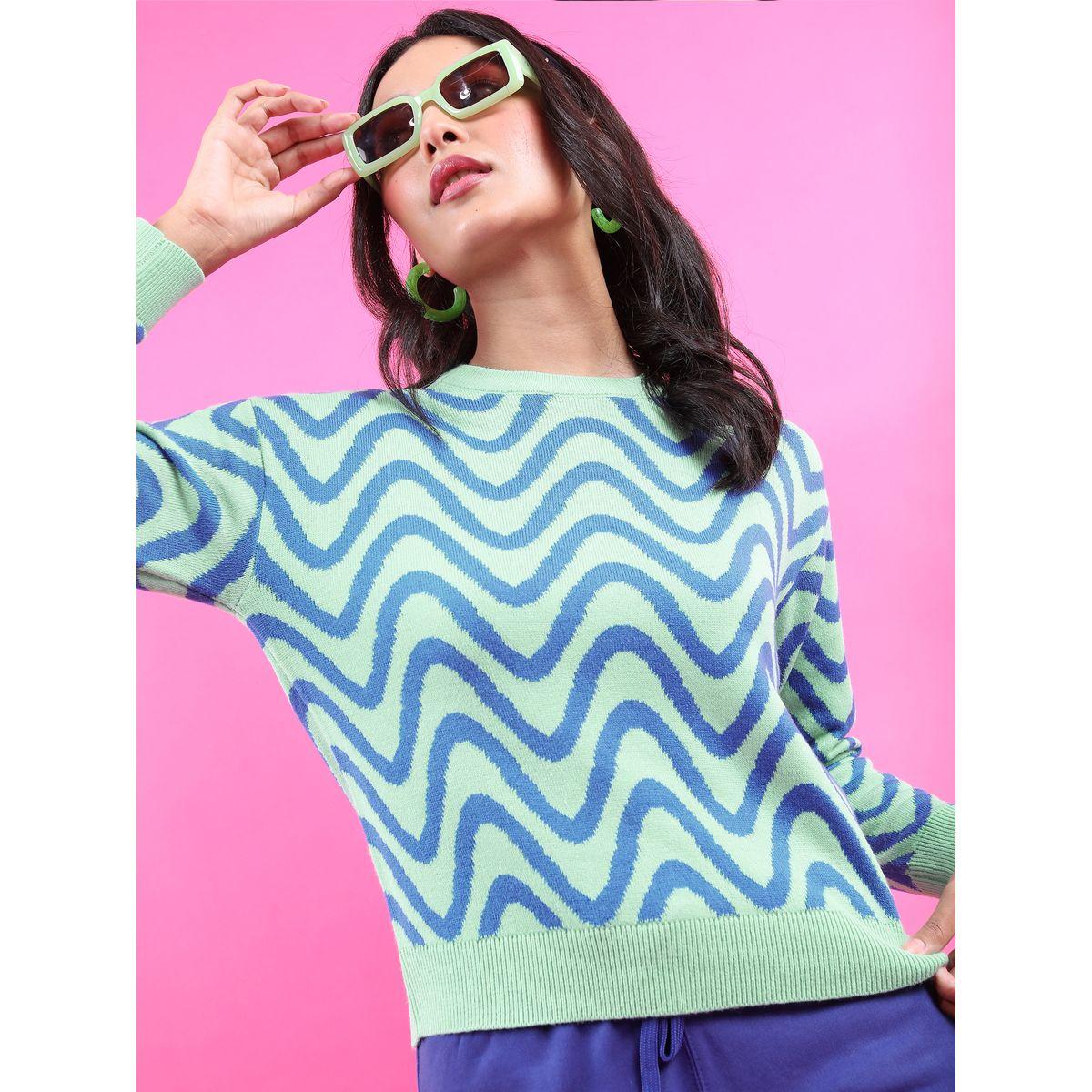 Tokyo Talkies X Styli Regular Fit Wavy Line Design Sweater-women-clothing-cardigansandjumpers-jumpers-image-1