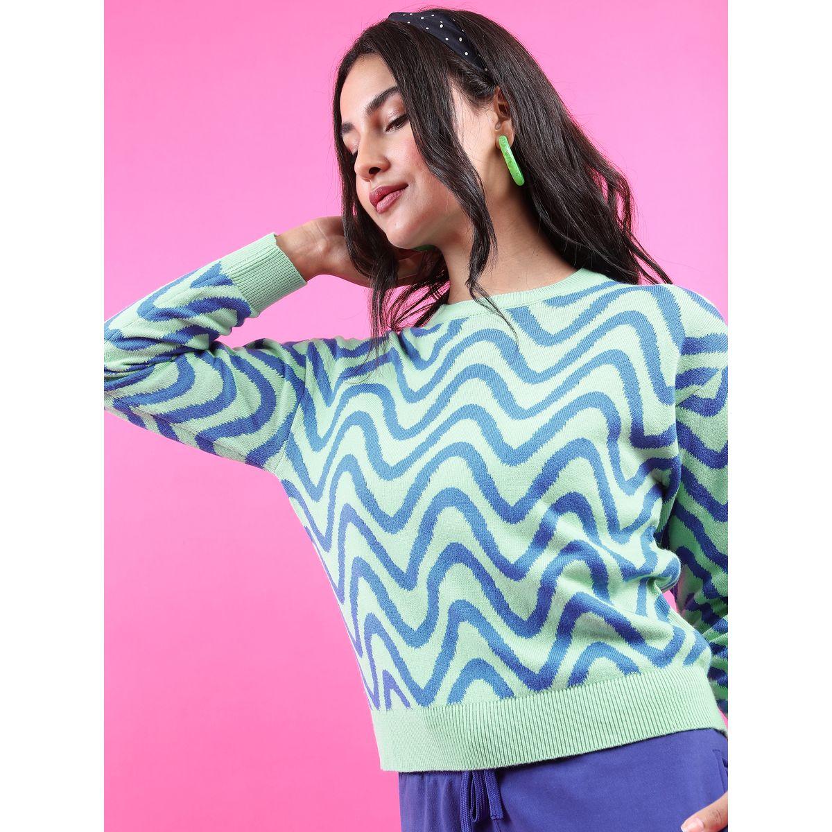 Tokyo Talkies X Styli Regular Fit Wavy Line Design Sweater-women-clothing-cardigansandjumpers-jumpers-image-4